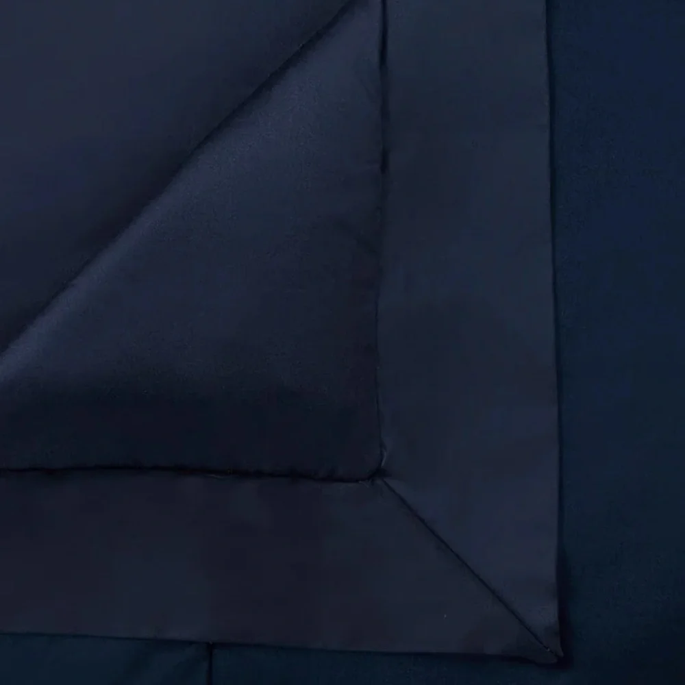 HiEnd High Shine Navy 3 Piece Duvet Cover Set